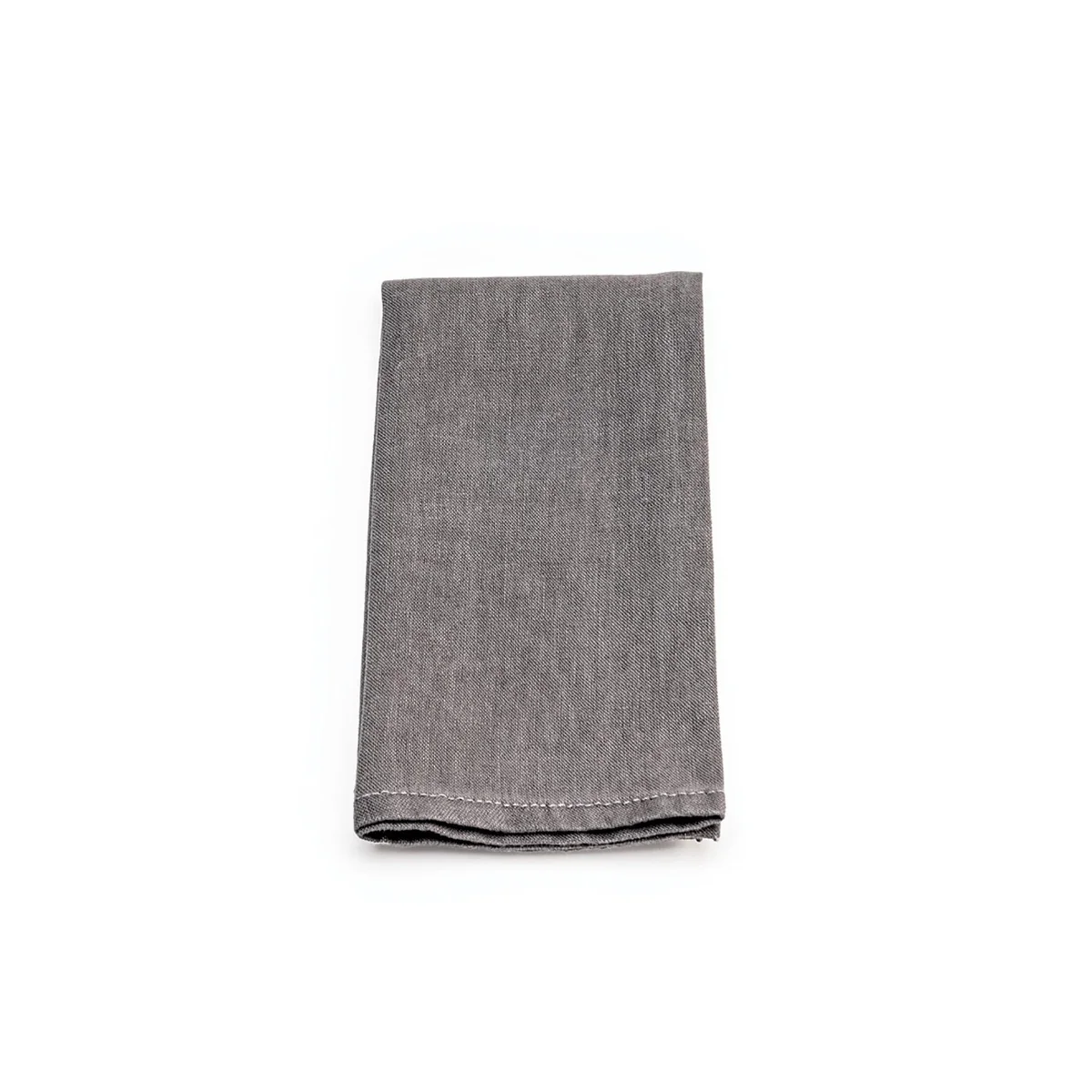 Hemmed Linen Napkins, Set of 4 — Grey - Image 2