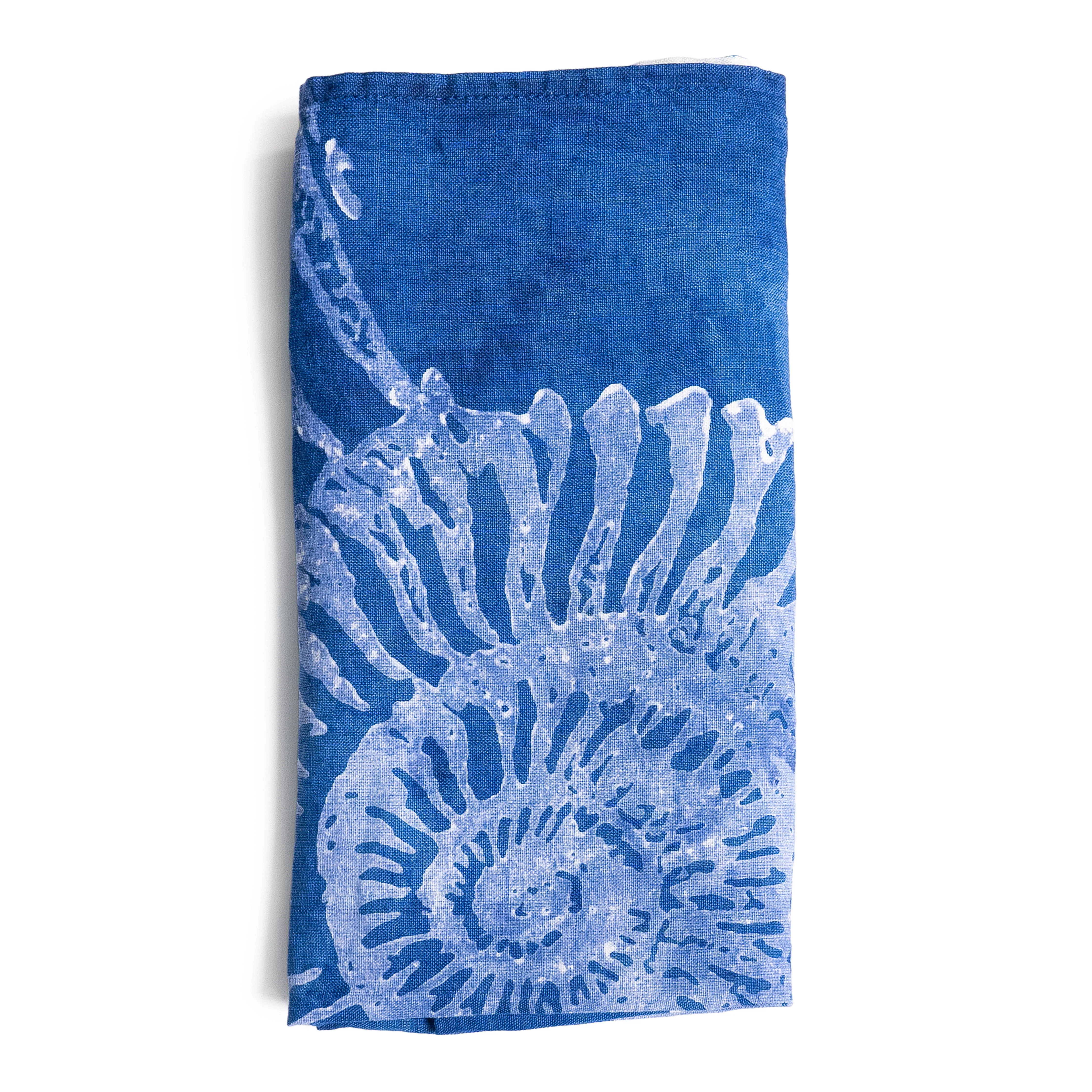 Indigo Shell Linen Napkin - 18 Inch