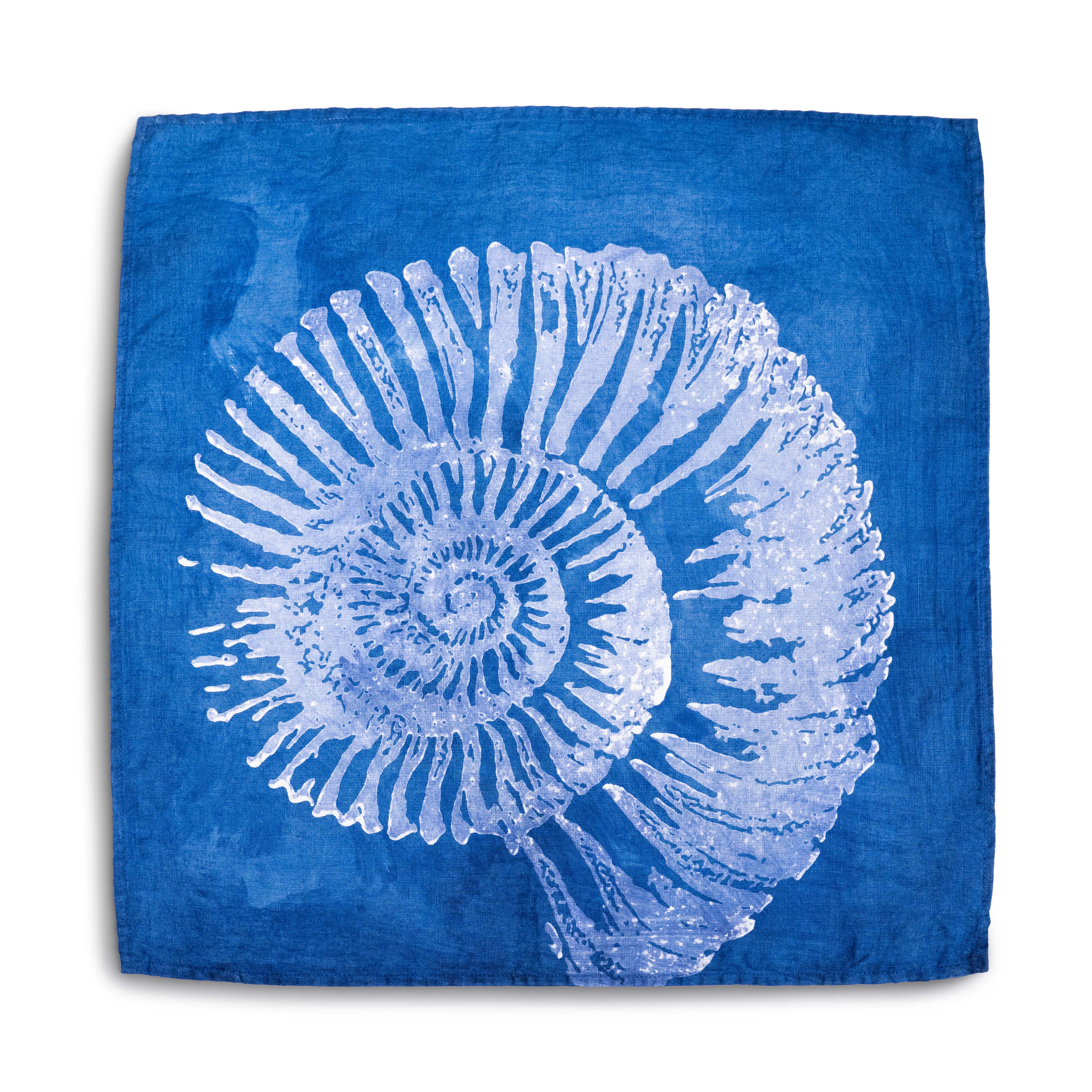 Indigo Shell Linen Napkin - 18 Inch - Image 2
