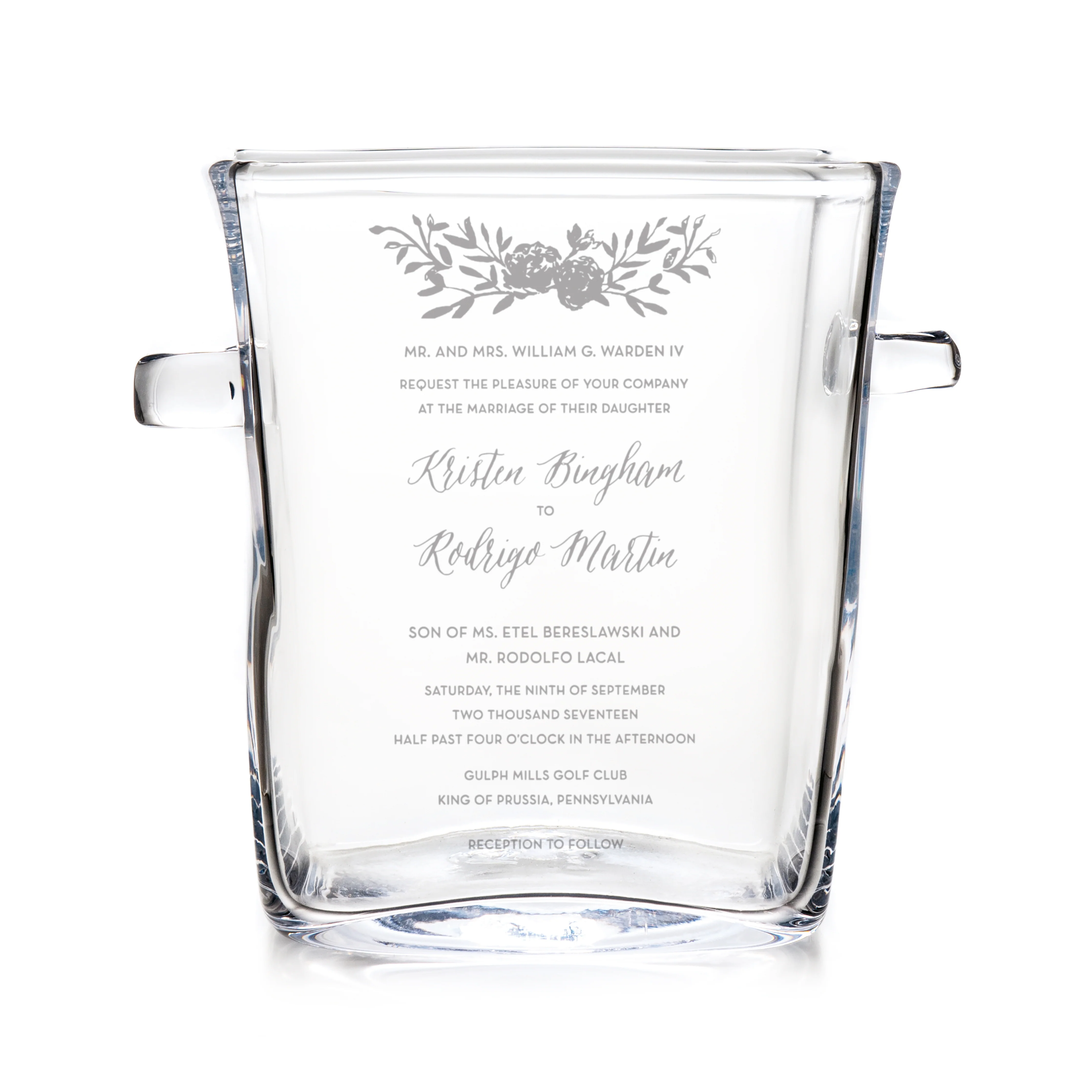 Woodbury Chiller with Engraved Wedding Invitation