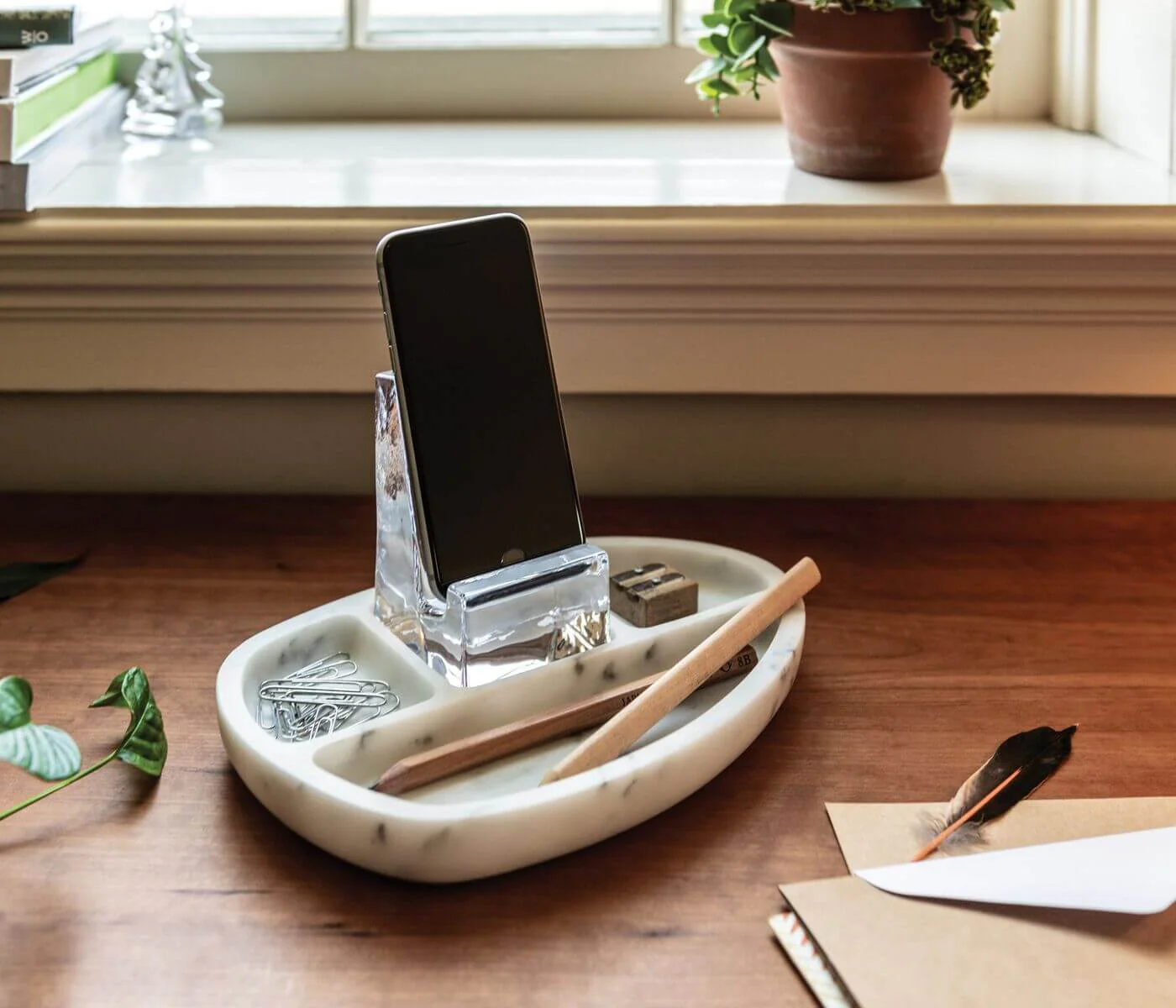 Woodbury Desk Caddy — White Marble - Image 3